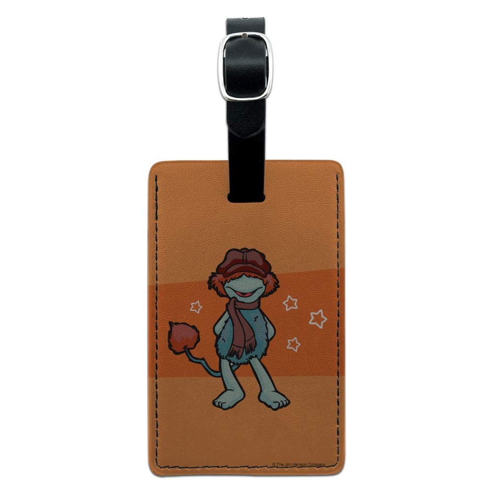 Boober Fraggle Rock Rectangle Leather Luggage Tag - Durable Carry-On ID Card Holder for Suitcases & Travel Bags - Perfect for Airports, Business Trips and Vacation Travel Accessories