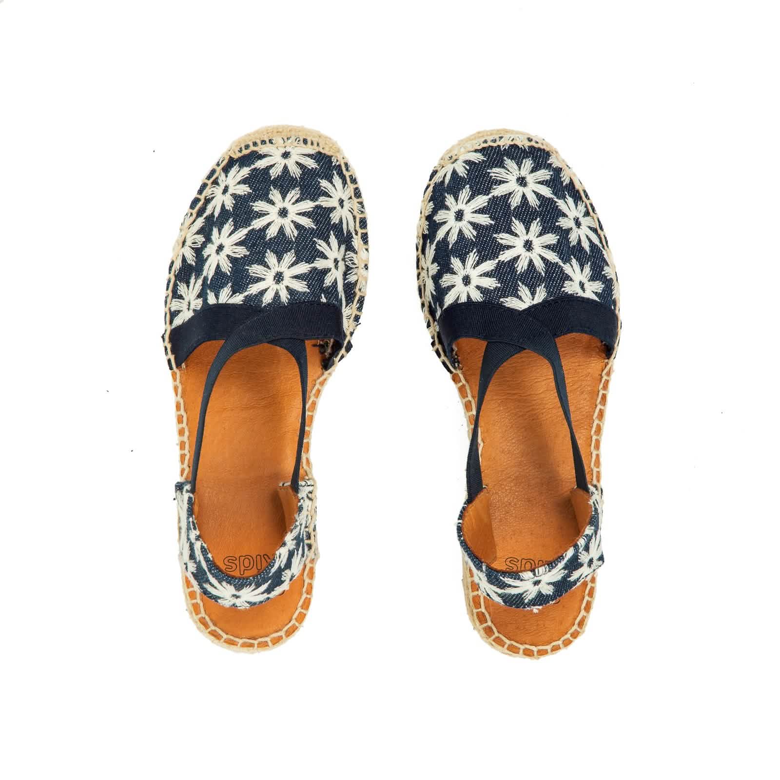 Kids Embroidered Cotton Blend Wedge Espadrille Shoes - Edita GR | Comfortable Summer Sandals for Beach, Playground & Casual Outings