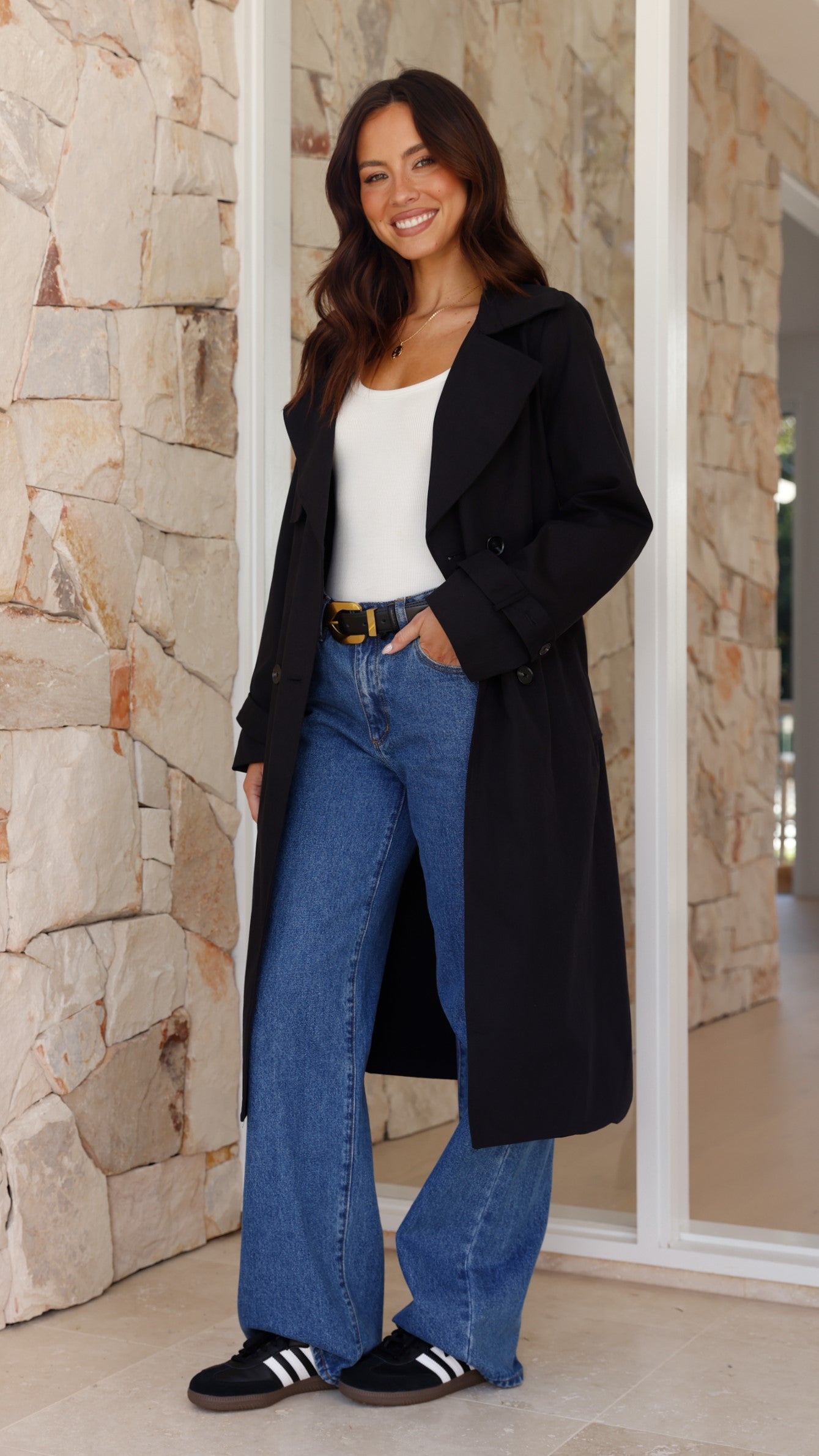 Byron Classic Black Trench Coat for Men & Women | Waterproof Outerwear for Fall & Winter | Perfect for Office, Travel & Formal Occasions