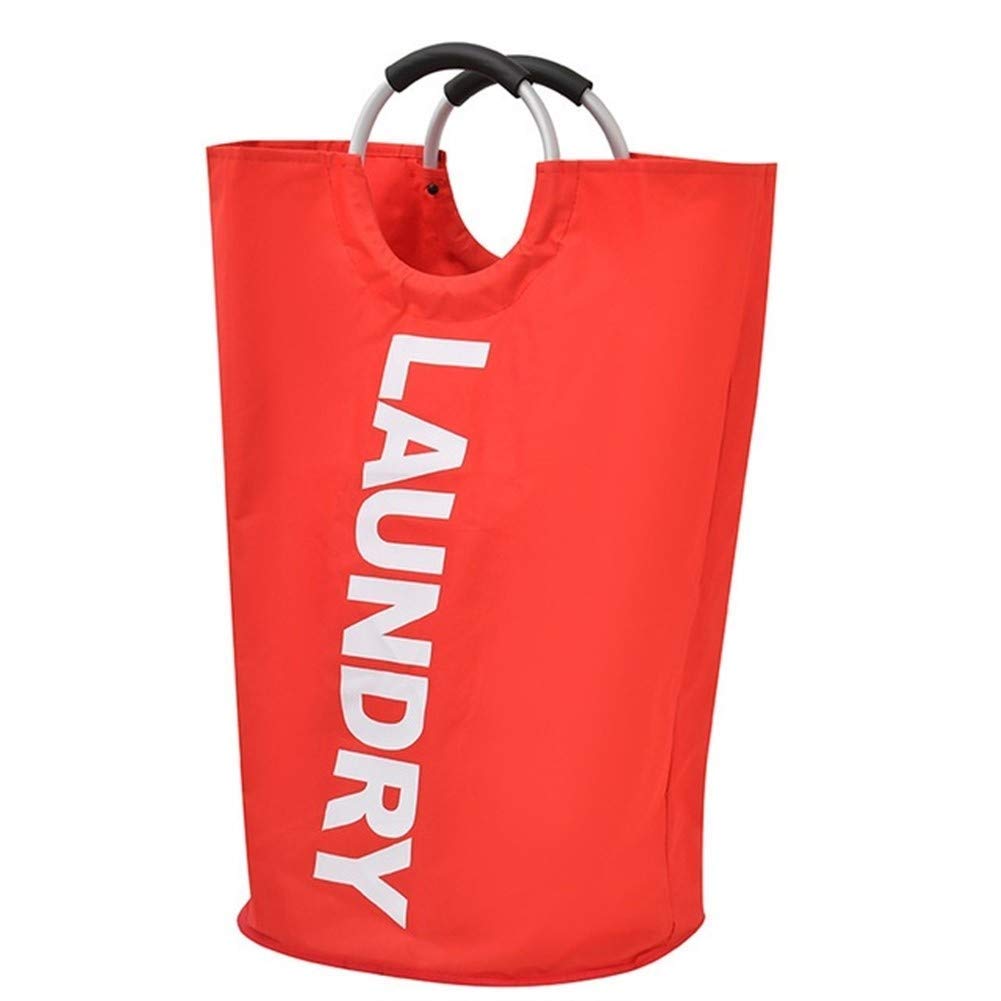 Large Double Layer Portable Laundry Hamper Basket - Heavy Duty Cloth Storage Organizer for Dirty Clothes, Washing & Home Organization (Red) - Perfect for Bedroom, Bathroom & Laundry Room Storage