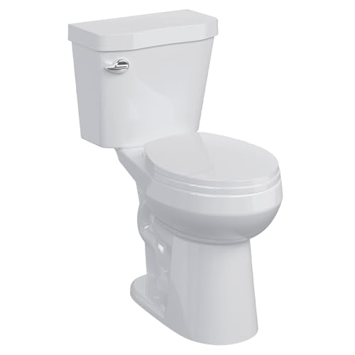GARVEE 19-Inch Two-Piece ADA Compliant Toilet with Dual Flush, Soft Close Seat & Siphonic Flush - Universal Height Round Front Toilet for Bathroom (Cotton White) | Perfect for Small Bathrooms, ADA Accessible Spaces & Water-Efficient Homes