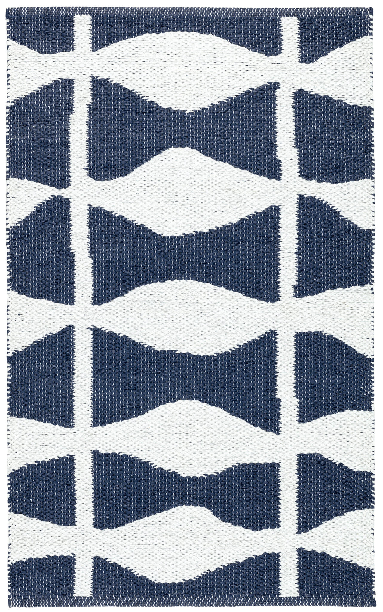 Handwoven Indoor/Outdoor Navy Blue Area Rug - Non-Slip Durable Circuit Design for Living Room, Bedroom, Patio & Deck