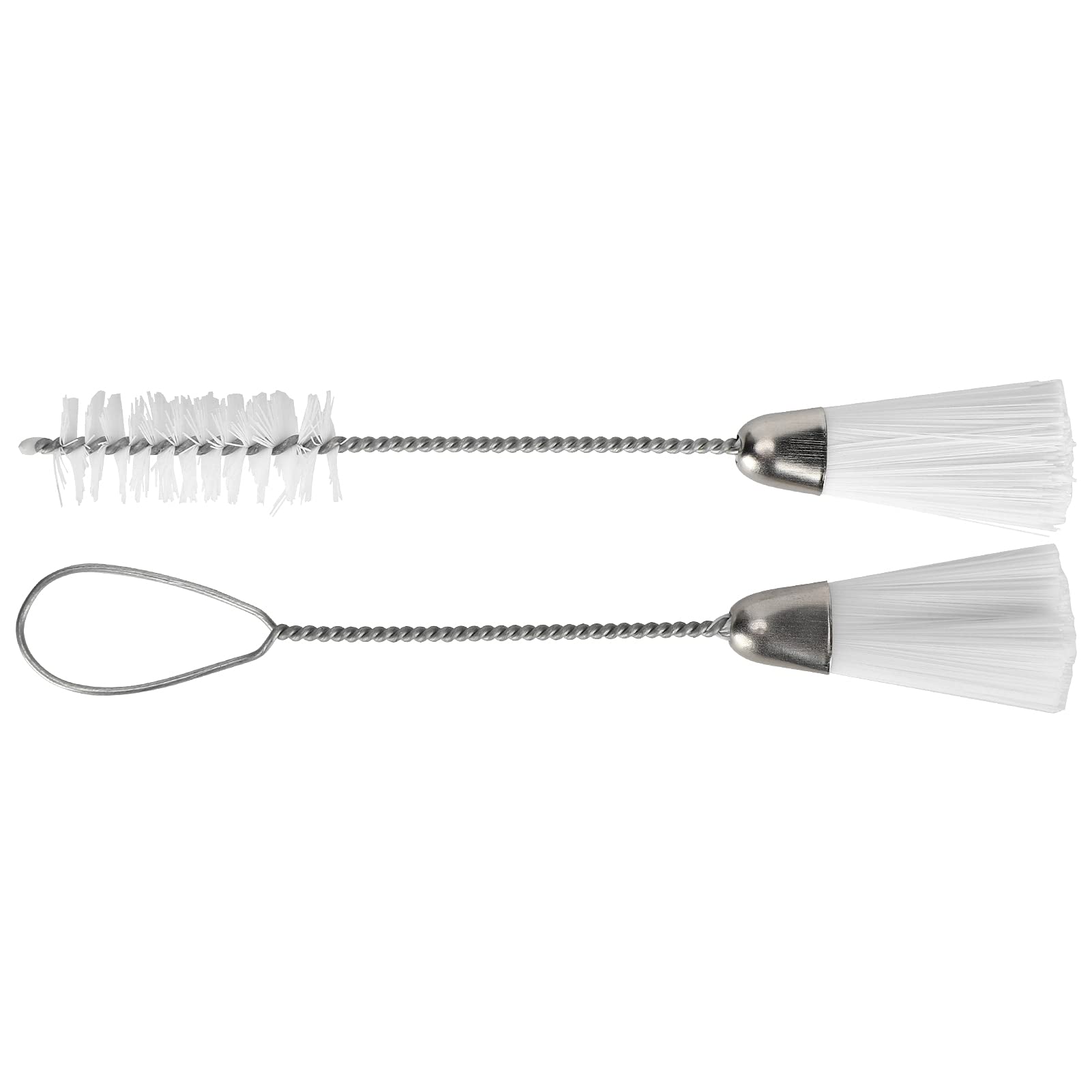 2-Pack Cake Decorating Nozzle Cleaning Brushes - Stainless Steel & Nylon Bristle Pastry Tip Cleaner for Baking Tools | Perfect for Professional Bakers & Home Chefs to Clean Icing Tips, Piping Bags & Cookie Decorating Equipment