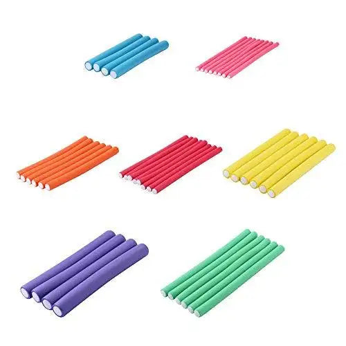 Flex Foam Curling Rods 42 Pack - 7 Twist Flex Hair Rollers for Soft, Natural Waves - Perfect for Home Styling & Salon Use
