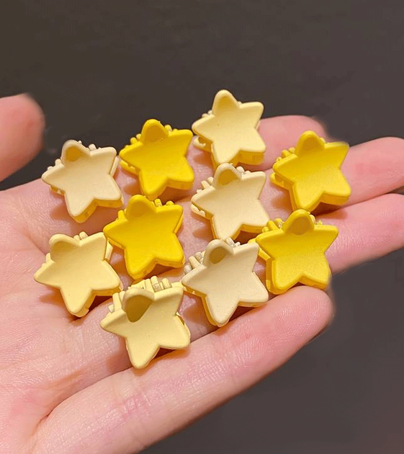Mini Star Claw Hair Clips for Women - Non-Slip Small Hair Claw Clips for Fine Hair, Girls, Teens - Cute Hair Accessories for Ponytail, Bun, Half-Up Hairstyles (Pack of 6)