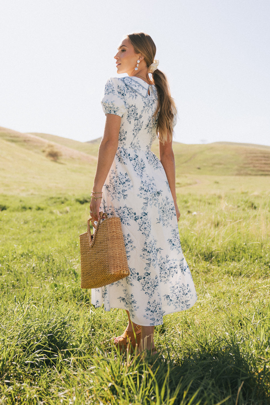Kyrie Floral Midi Dress for Women - Elegant Summer Casual Dress with V-Neck & Flowy Skirt | Perfect for Beach Vacations, Date Nights & Garden Parties