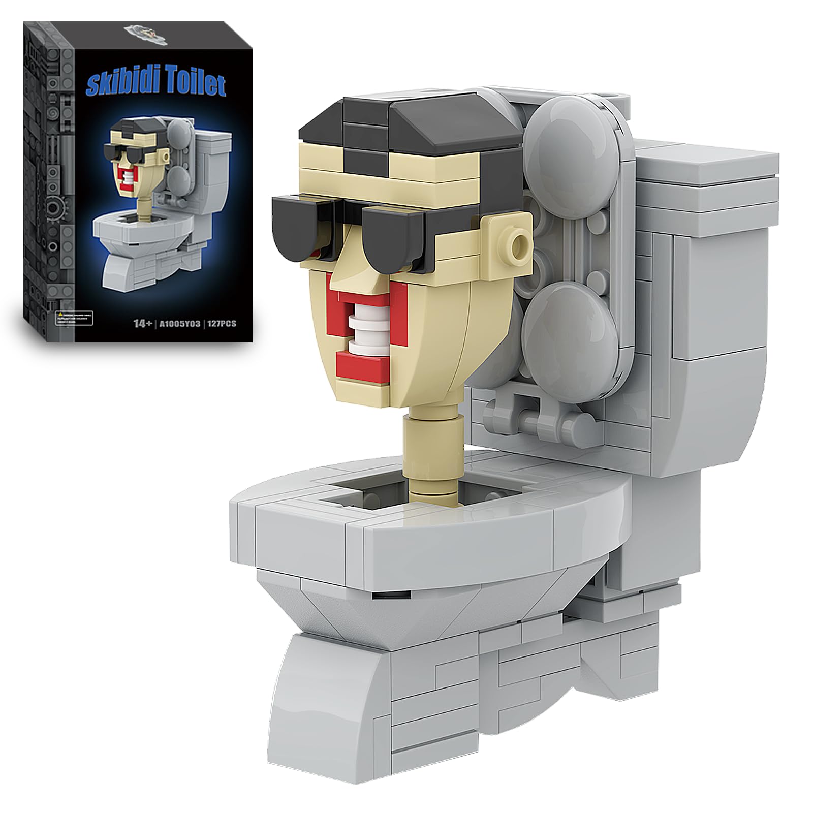 Skibidi Toilet Horror Game Building Blocks Set - 127PCS Creative Construction Kit for Adults & Kids, Compatible with Lego - Perfect for Collectors, DIY Projects & Gift Giving (Toilet Man Action Figure Model)