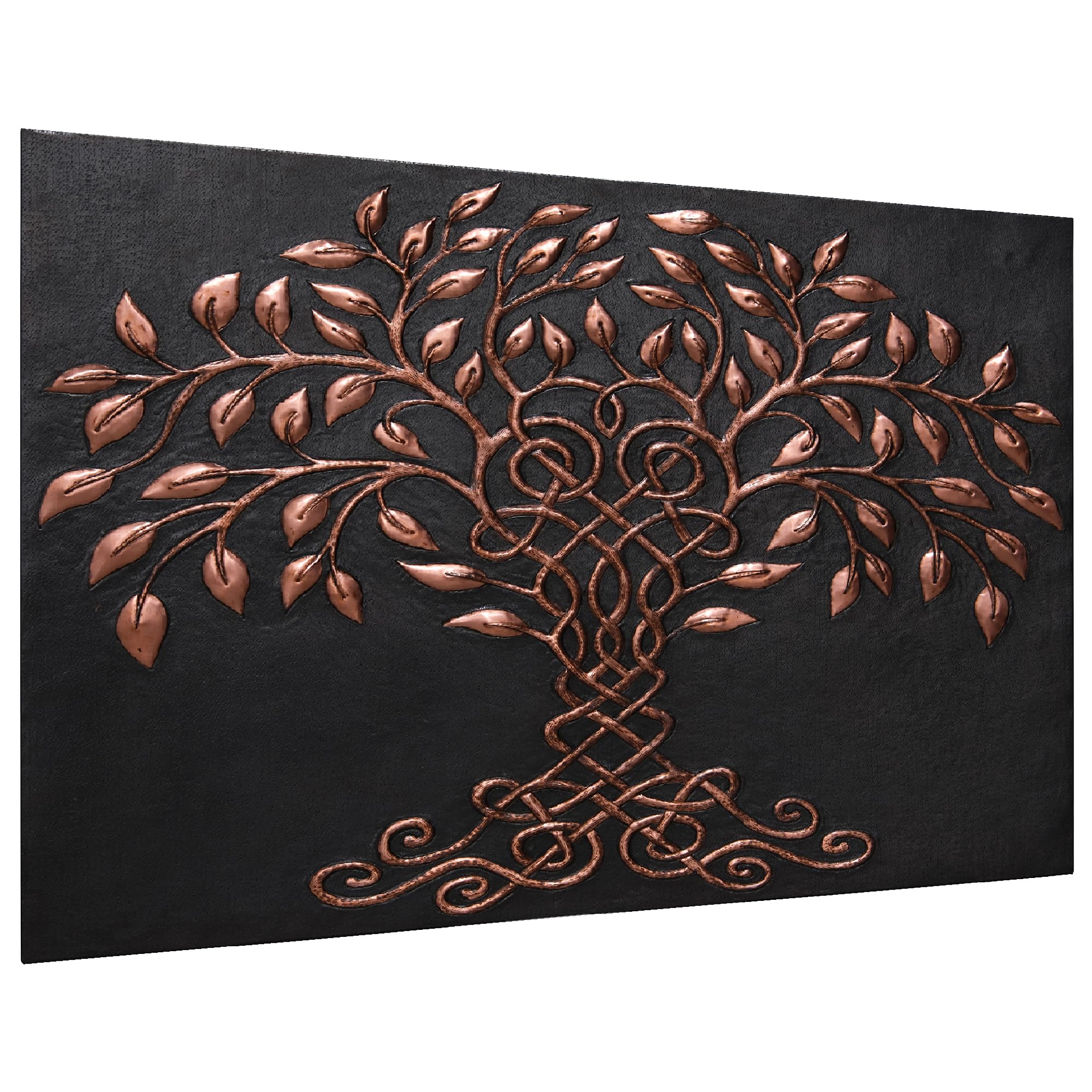 Celtic Tree of Life Kitchen Backsplash - Handmade Customizable Copper Backsplash Panel & Tile for Indoor Outdoor Wall Decor (Black) | Perfect for Farmhouse, Rustic & Modern Kitchen Designs