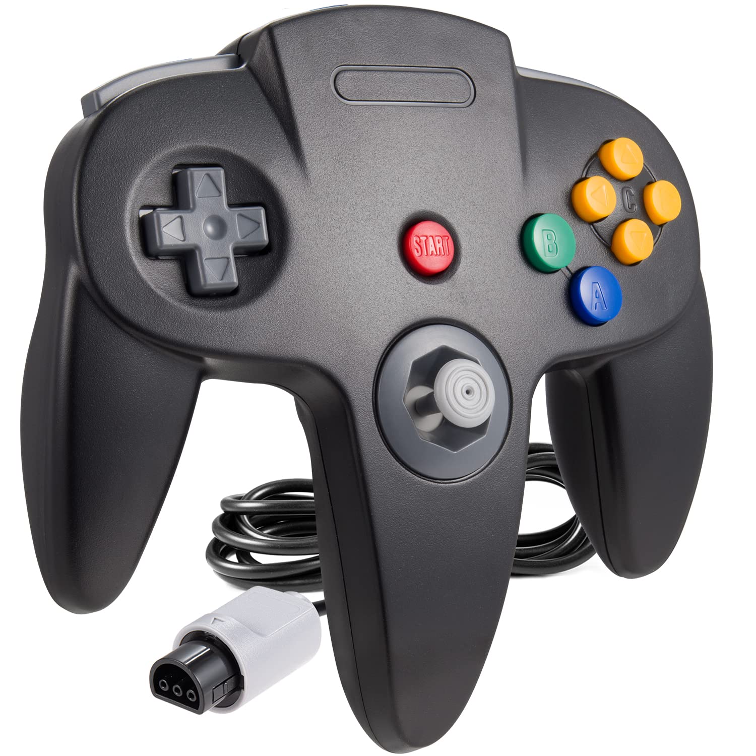 MODESLAB Classic 64 Controller - Retro Wired Gamepad Joystick for Nintendo 64 [Plug & Play] - Black | Perfect for Retro Gaming & Nostalgic Play Sessions