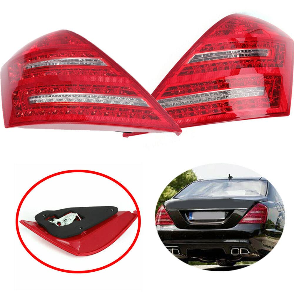 LYNICESHOP LED Tail Rear Light Brake Lamps for Mercedes Benz S-Class W221 2007-2009 - Pair (Driver & Passenger Side) - 2218200366, 2218200466 - Upgrade Your Car's Style & Safety for Night Driving
