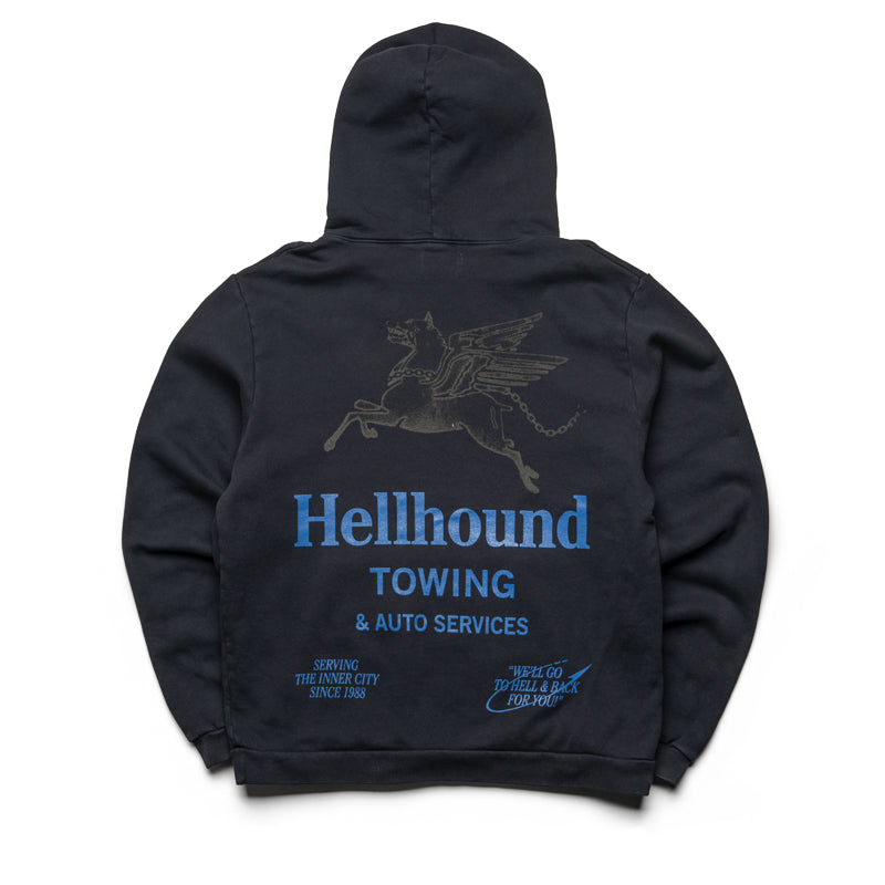 Honor The Gift Hellhound Towing Hoodie - Black Men's Pullover Sweatshirt | Streetwear Fashion for Urban Style & Casual Wear