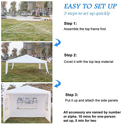 3x3m Waterproof Commercial Canopy Tent with Spiral Tubes - Heavy Duty Gazebo for Wedding, Camping, Parking, Patio & Garden Parties | Perfect for Outdoor Events, Market Stalls & Backyard Gatherings