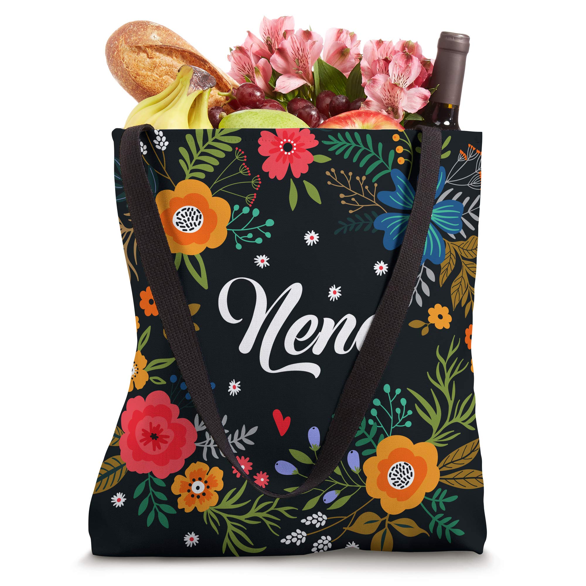 Floral Nene Tote Bag - Cute Canvas Shoulder Bag for Women, Best Gift for Mom, Daughter & Friends - Perfect for Shopping, Beach & Daily Use