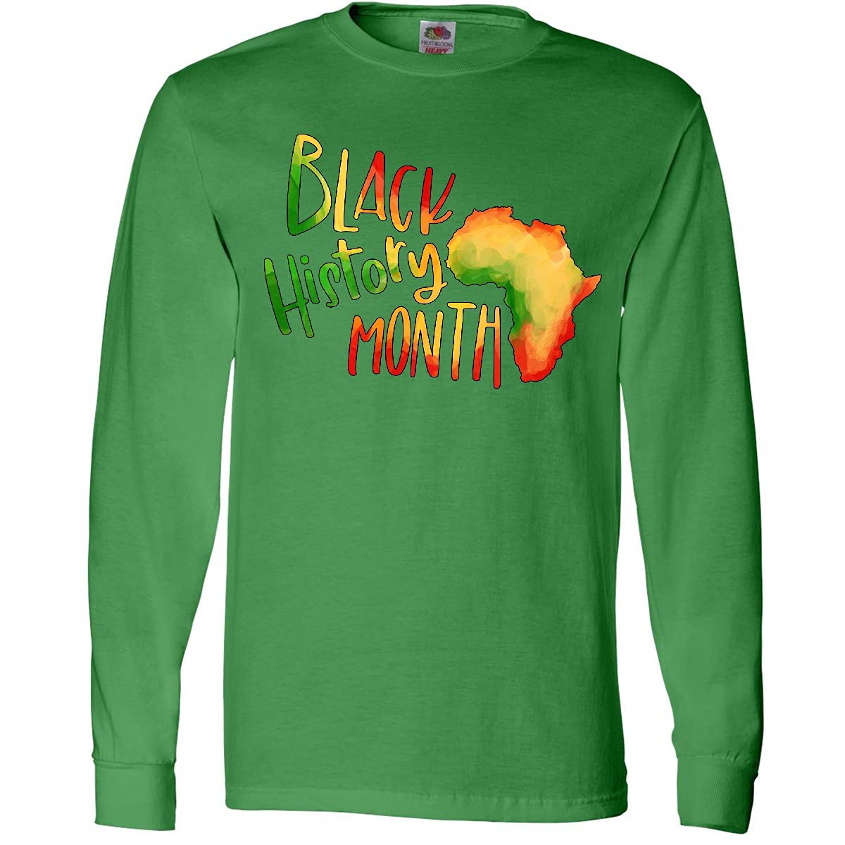 Inktastic Black History Month Africa Red Yellow Green Long Sleeve T-Shirt - Celebrate African Heritage with Pride for Men & Women