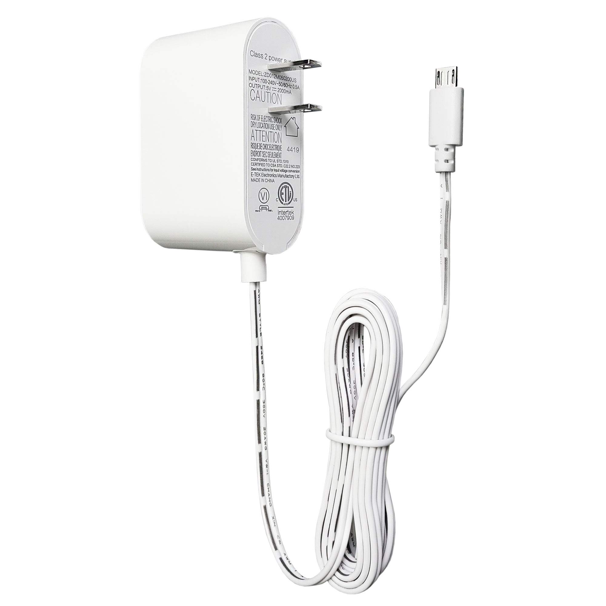Eufy & VAVA Baby Monitor Charger Replacement - 6ft Long Power Cord for Camera & Screen (Compatible with Eufy Baby Monitor & VAVA Camera) - Perfect for Nursery, Bedroom & Travel Use