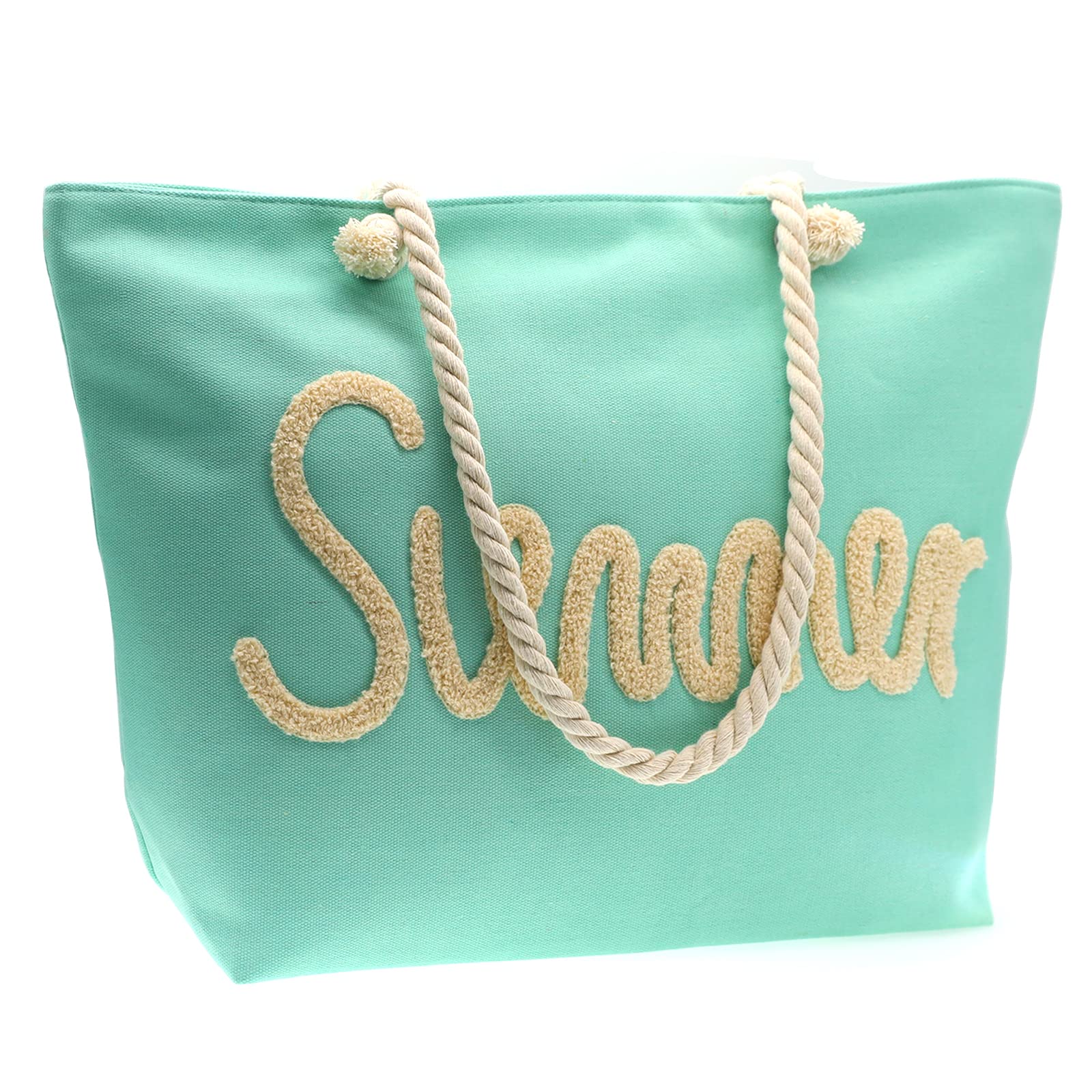 Large Beach Tote Bag for Women with Zipper - Waterproof Summer Beach Bag, Spacious Shoulder Handbag for Pool, Travel & Shopping - Perfect for Beach Vacations, Gym & Weekend Getaways