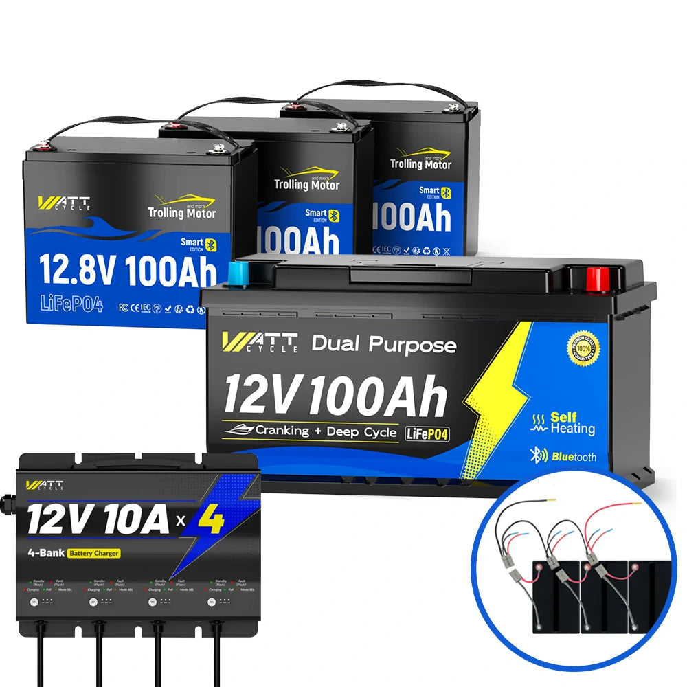 36V 100Ah LiFePO4 Deep Cycle Battery for Trolling Motors & Marine Applications - Perfect for Fishing Boats, RVs, and Off-Grid Power Systems