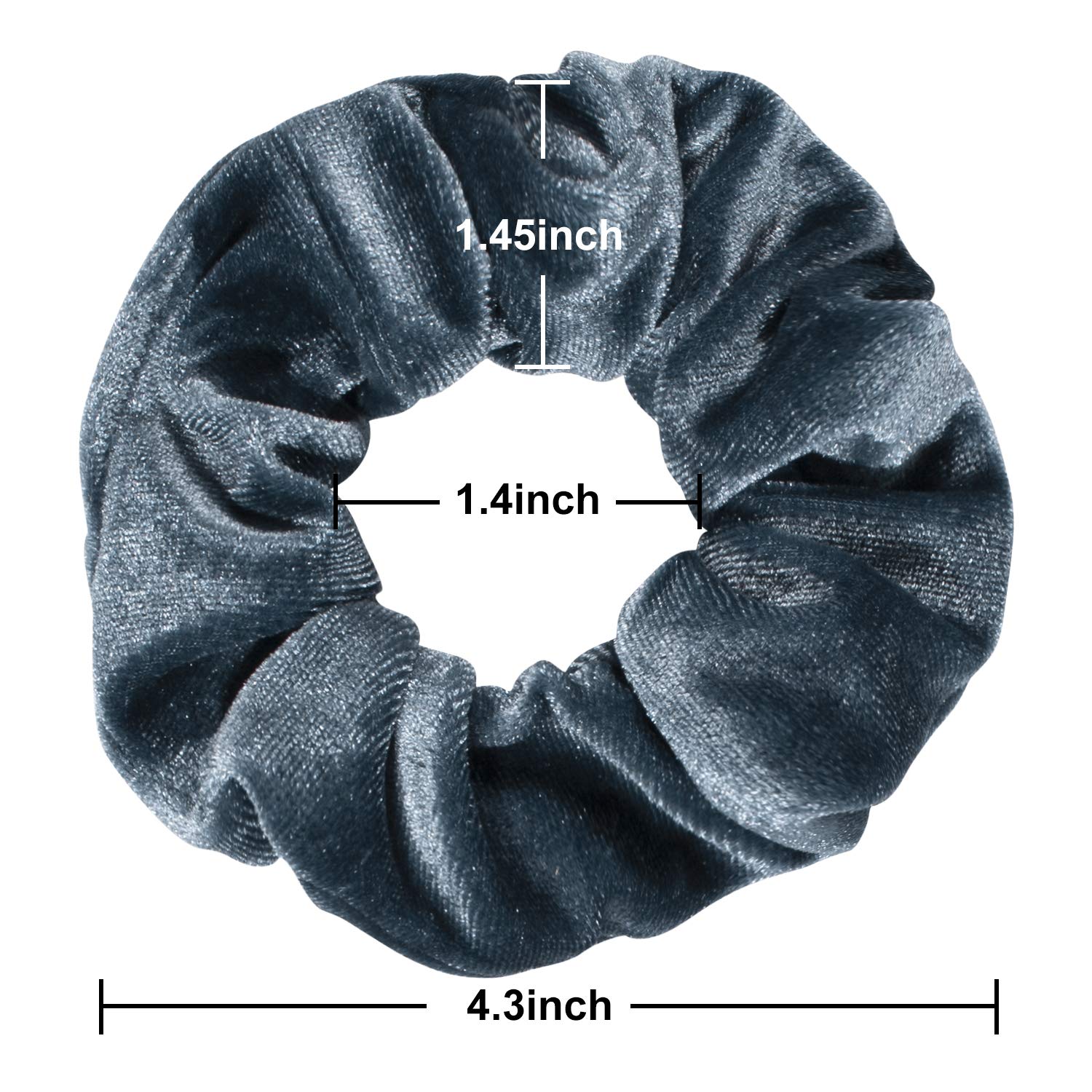 Whaline 12Pcs Blue Gray Velvet Hair Scrunchies - Soft Elastic Hair Ties for Women & Girls - Perfect for School, Work, Gym, and Everyday Styling