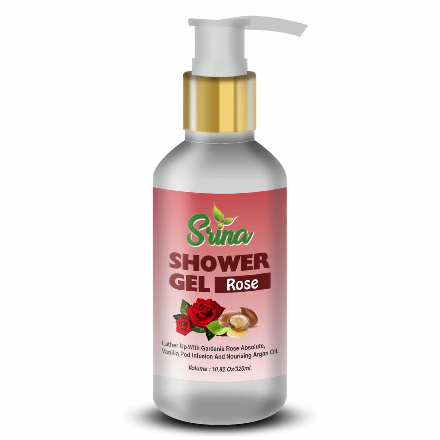 Srina Rose Scented Shower Gel with Glycerin - Hydrating Body Wash for Soft & Glowing Skin | Floral Bath Essential for Relaxation & Self-Care Routine