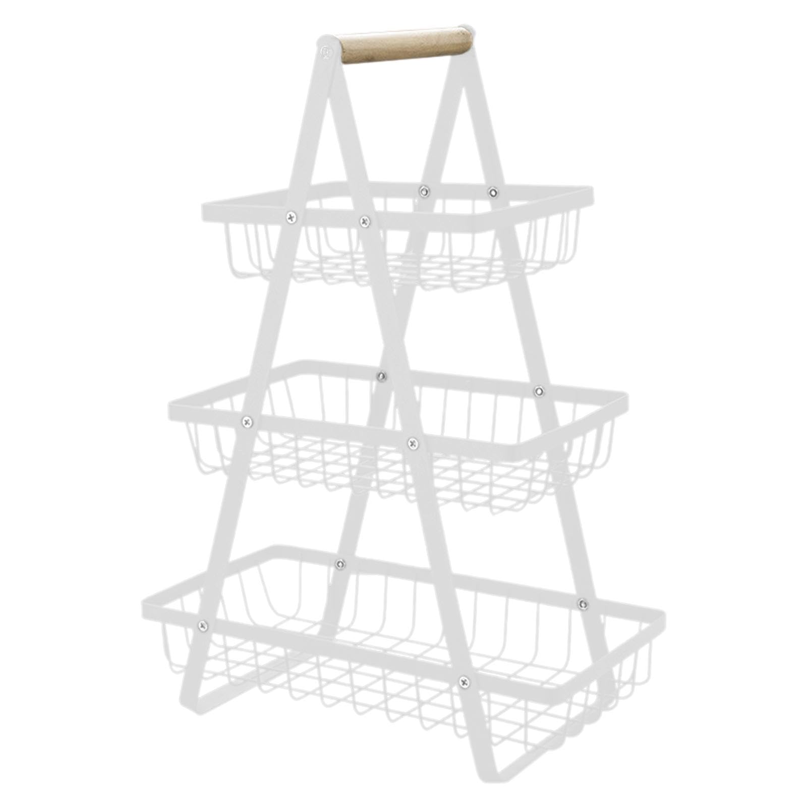 3-Tier White Iron Fruit Basket - Rustic Table Decor for Kitchen & Restaurant | Durable Fruit & Veggie Holder for Dining, Buffet, and Home Decor