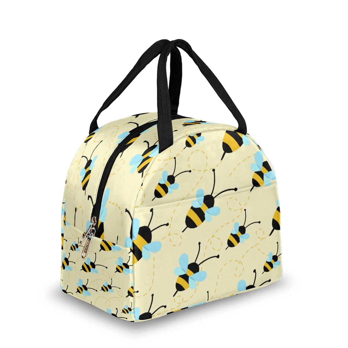 Insulated Lunch Bag - Cute Bee Design Reusable Leakproof Lunch Tote for Women & Men - Perfect for Office, School, Picnics & Outdoor Activities