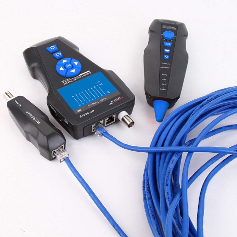 3-in-1 Network Cable Tester NF-8601S - LCD Display RJ45 Ethernet & Telephone Line Tester with Length Measurement & Breakpoint Detection - Perfect for IT Professionals, Network Installations & Home Office Setup
