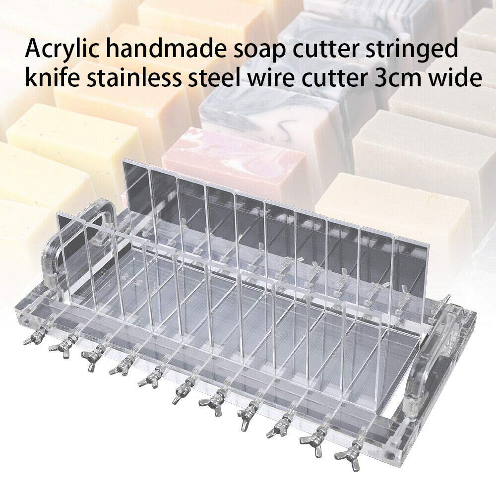 Premium Stainless Steel Wire Soap Cutter - Acrylic Handmade Soap Loaf Cutting Tool with Transparent Mold for DIY Soap Making | Perfect for Crafting, Gifts & Home Use