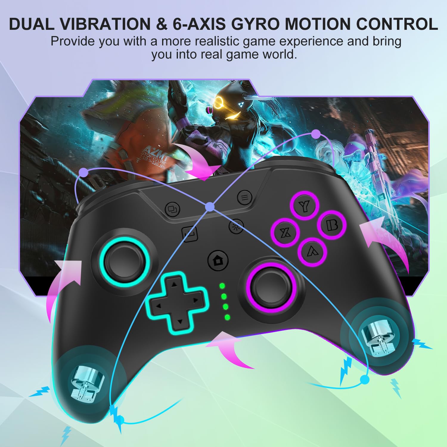 BUERTT Wireless Xbox One Controller with RGB LED Lights - Compatible with Xbox Series X/S, Xbox One X/S - Includes 2.4G Wireless Adapter & 3.5mm Audio Jack - Perfect for Gaming, Streaming & Multiplayer Sessions (Black)