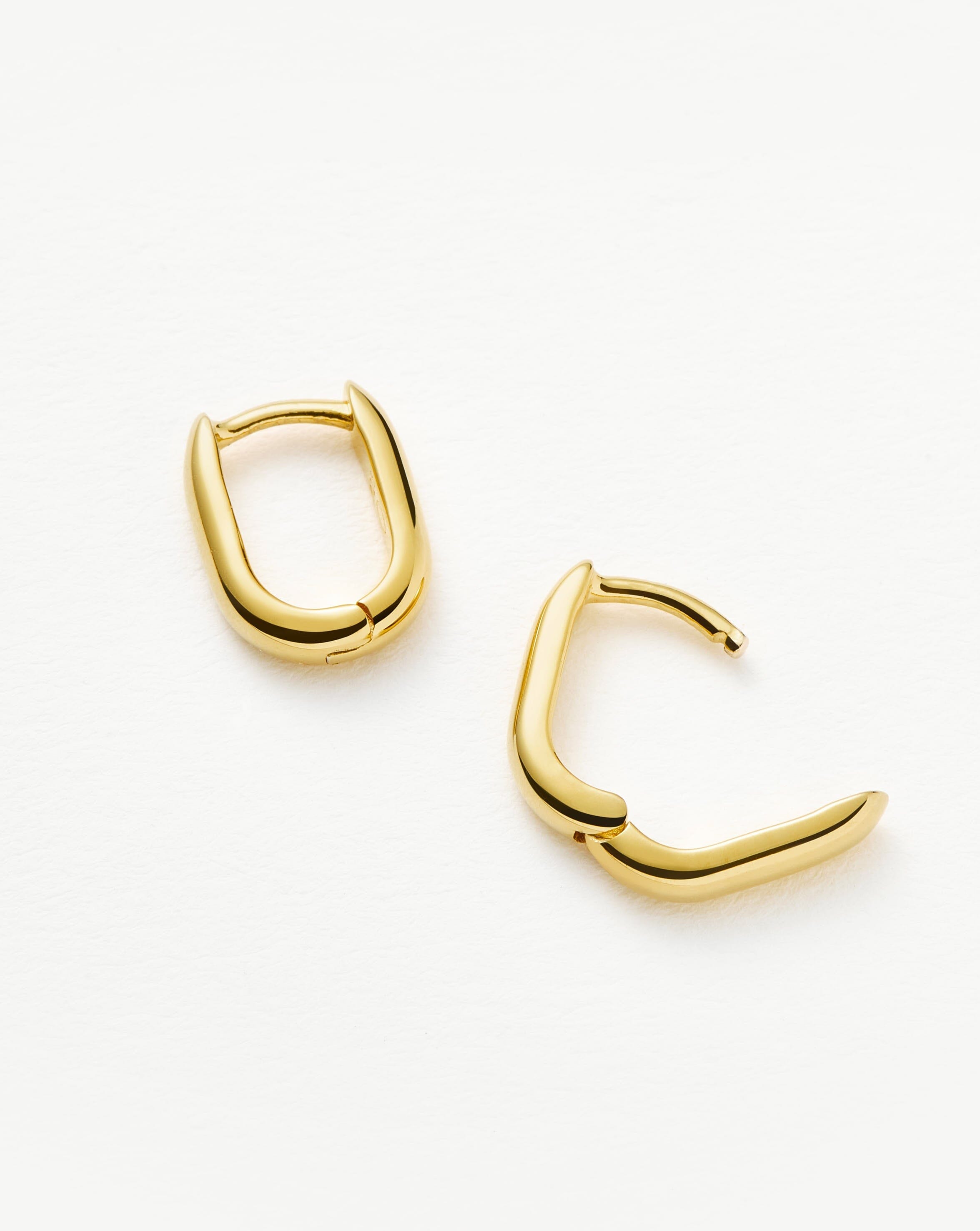 Classic Ovate Huggie Hoop Earrings | 18k Recycled Gold Vermeil on Recycled Sterling Silver | Perfect for Everyday Wear, Date Nights & Gifts