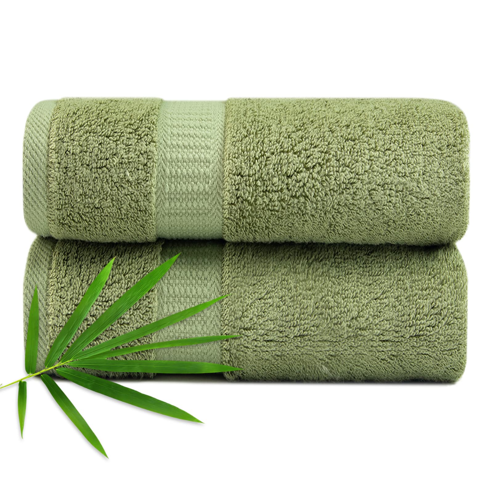 2 Pack Premium Pine Green Hand Towels for Face & Body - Ultra Soft, Highly Absorbent Bath Towel Set for Sensitive Skin - 18