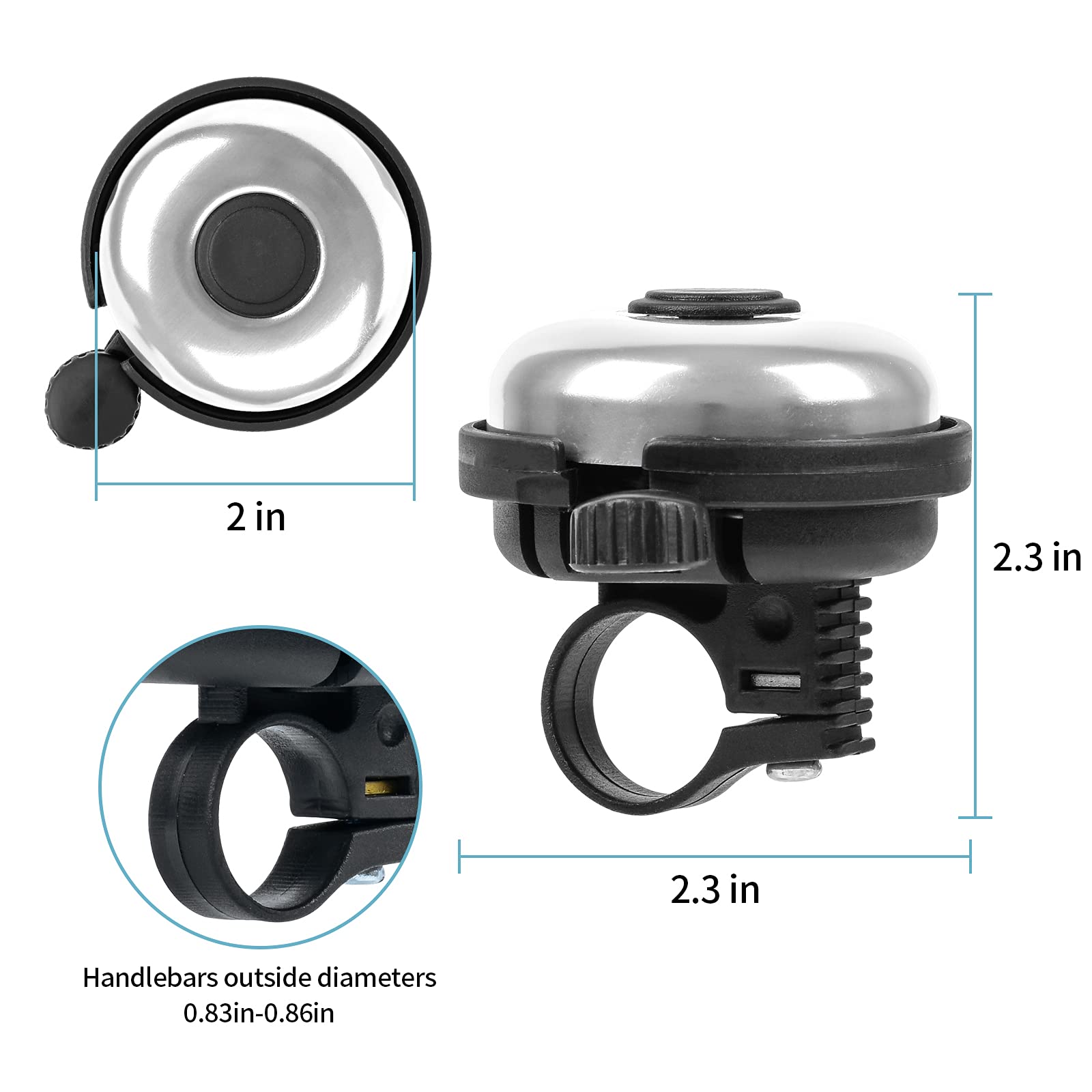 Vintage Bike Bell - Durable Aluminum Bicycle Bell with Loud & Clear Ringing Sound for Adults & Kids - Perfect for City Commuting, Mountain Biking & Cycling Safety