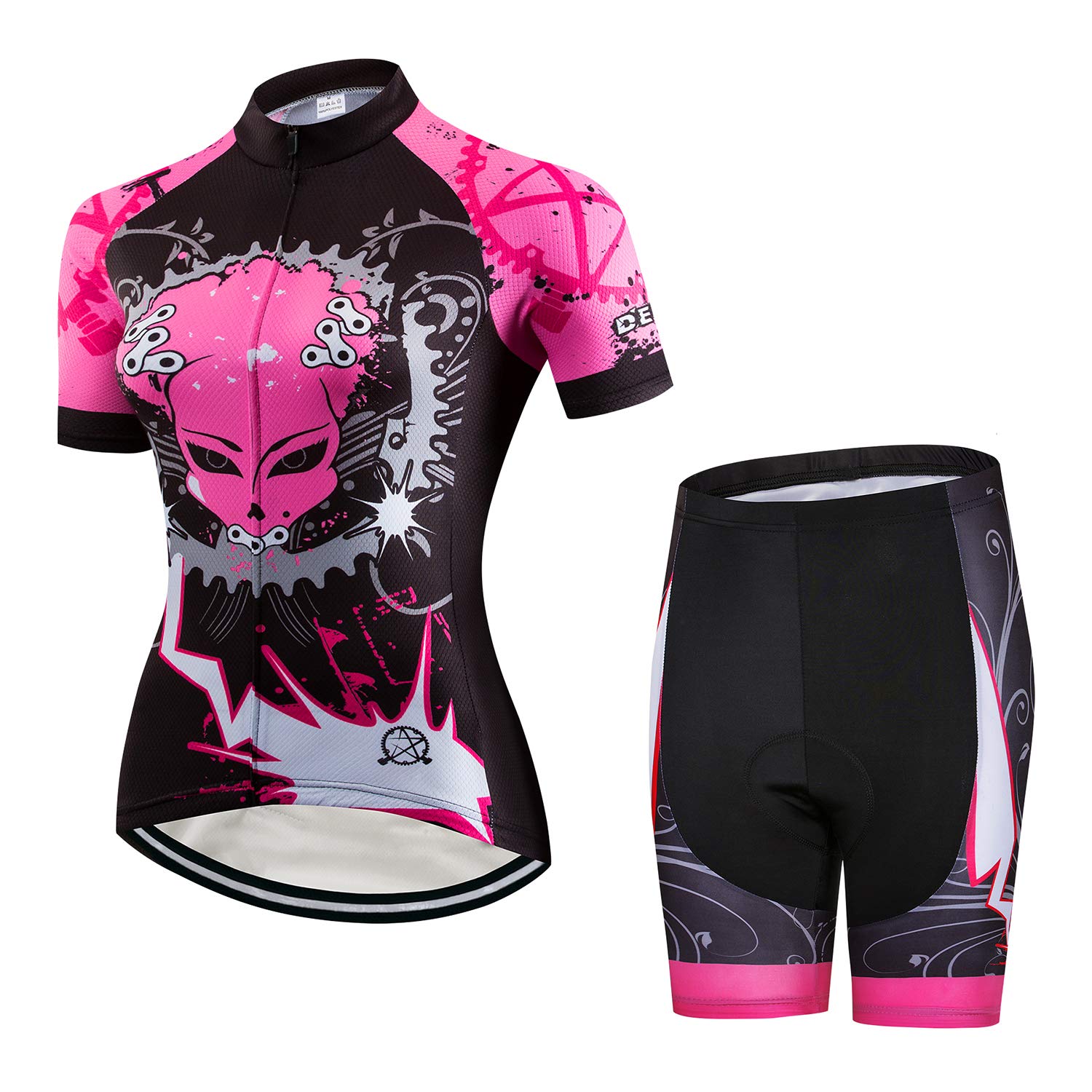 **Women's Cycling Jersey Set - Breathable Bike Shirt & Padded Shorts for Road & Mountain Biking - Comfortable Bicycle Suit for Outdoor Sports & Fitness**
