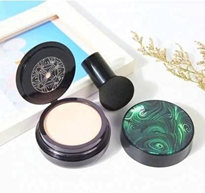 Baba Enterprises Beauty Air Cushion Mushroom BB & CC Cream Foundation - Waterproof, Long-Lasting Coverage for Flawless Skin | Perfect for Daily Makeup, Special Occasions & On-The-Go Touch Ups