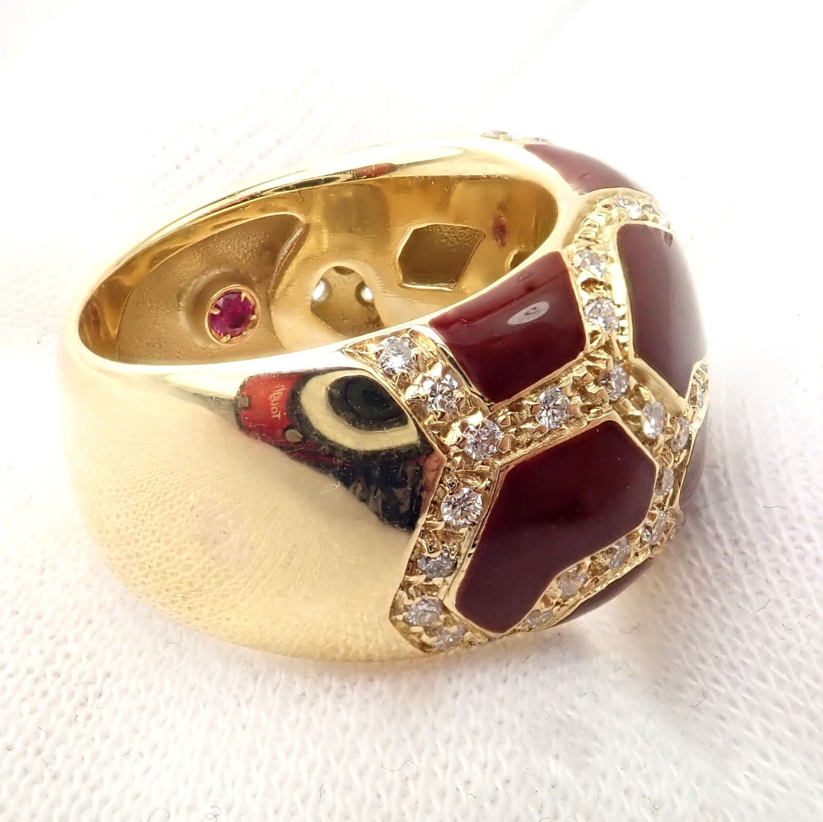 Authentic Roberto Coin 18k Yellow Gold Giraffe Enamel Diamond Ring - Perfect for Elegant Occasions, Anniversary Gifts & Luxury Jewelry Collections