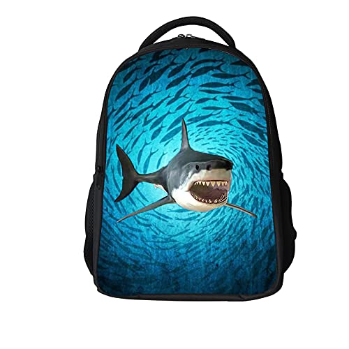 3D Shark Print Backpack for Kids - 16 Inch Cute Animal School Bag for Boys & Girls - Durable Travel & Sport Backpack for Students - Perfect for School, Hiking, and Daily Use