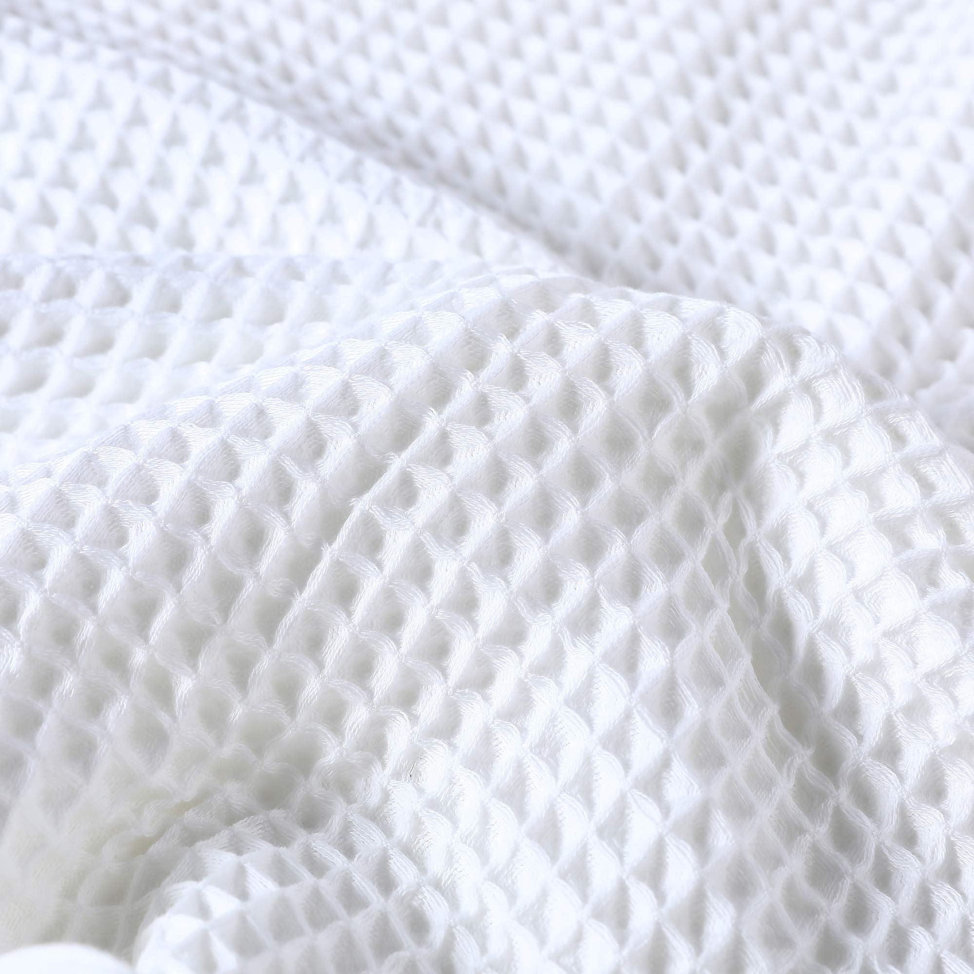 Luxury Waffle Weave Bath Towels 4-Pack - 100% Premium Cotton, 27x55 Inches, Soft & Absorbent - Perfect for Spa, Bathroom & Beach (White)