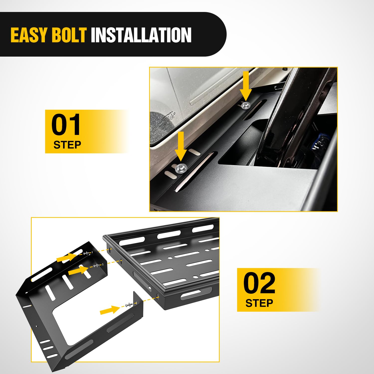 Nilight Interior Storage Rear Trunk Cargo Rack Basket Tray for 2007-2025 Jeep Wrangler JK JKU & JL JLU Unlimited 4-Door Hardtops - Heavy Duty Luggage Carrier Organizer for SUV Off-Road Camping Travel Accessories