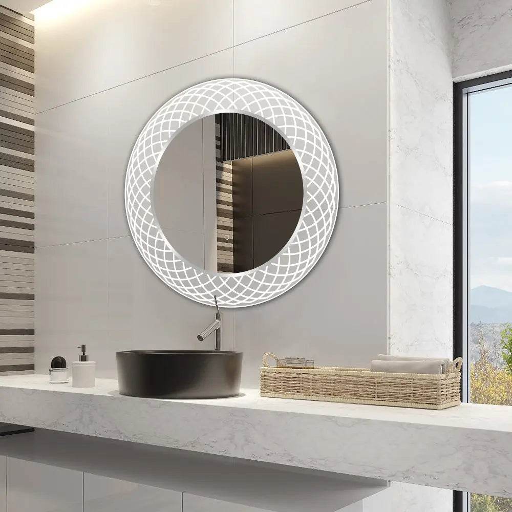 Liza Round LED Vanity Mirror with Dimmer & Defogger - 2 Sizes (12