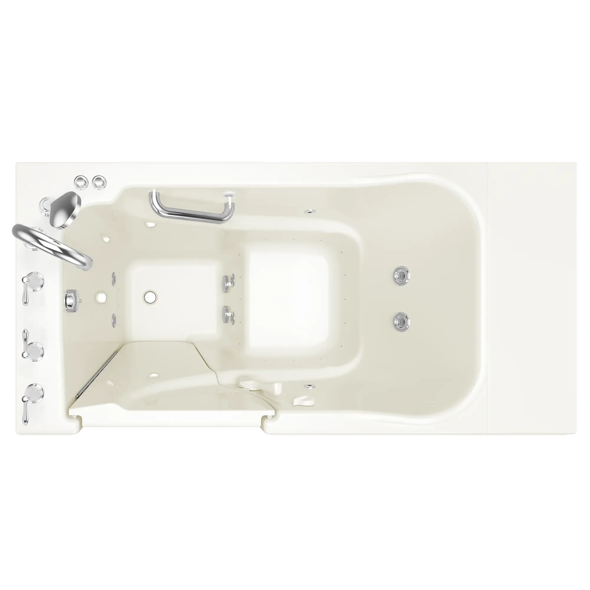 30x52 Inch Gelcoat Walk-In Bathtub with Air Spa & Whirlpool Massage System - Left Hand Drain | Non-Slip Design for Elderly & Handicap Accessible | Perfect for Relaxation & Hydrotherapy at Home