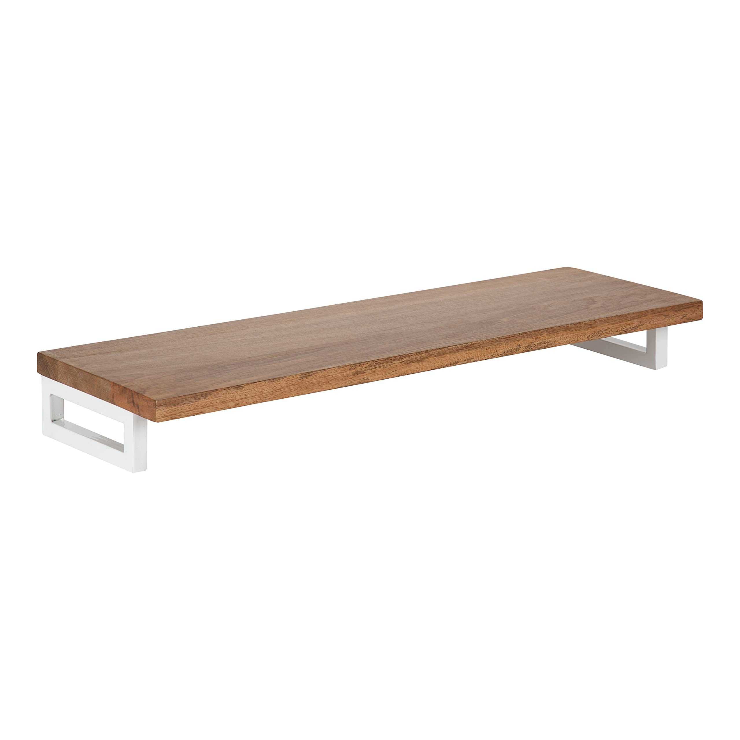Kate and Laurel Lankford 24 Inch Modern Wood Wall Shelf - Natural Wood & White Floating Shelf for Home Decor, Storage & Display - Perfect for Living Room, Bedroom & Office Organization