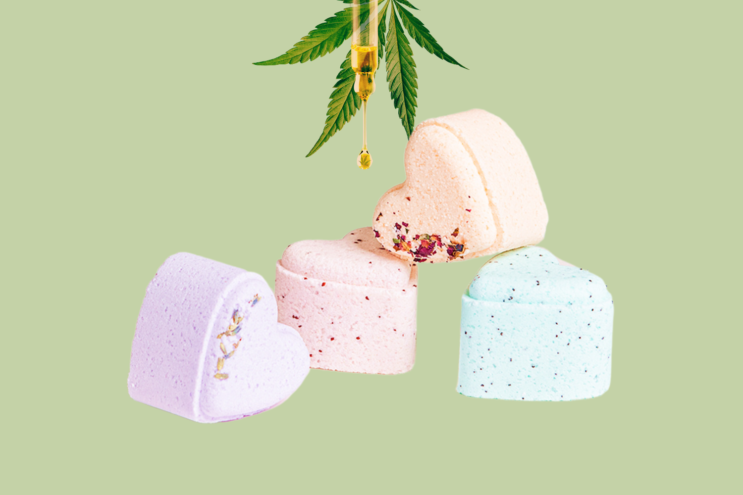 5 Heart-Shaped CBD Shower Steamers & Fizzies - THC Free, Gift Box Included & Personalizable | Aromatherapy for Relaxation & Stress Relief