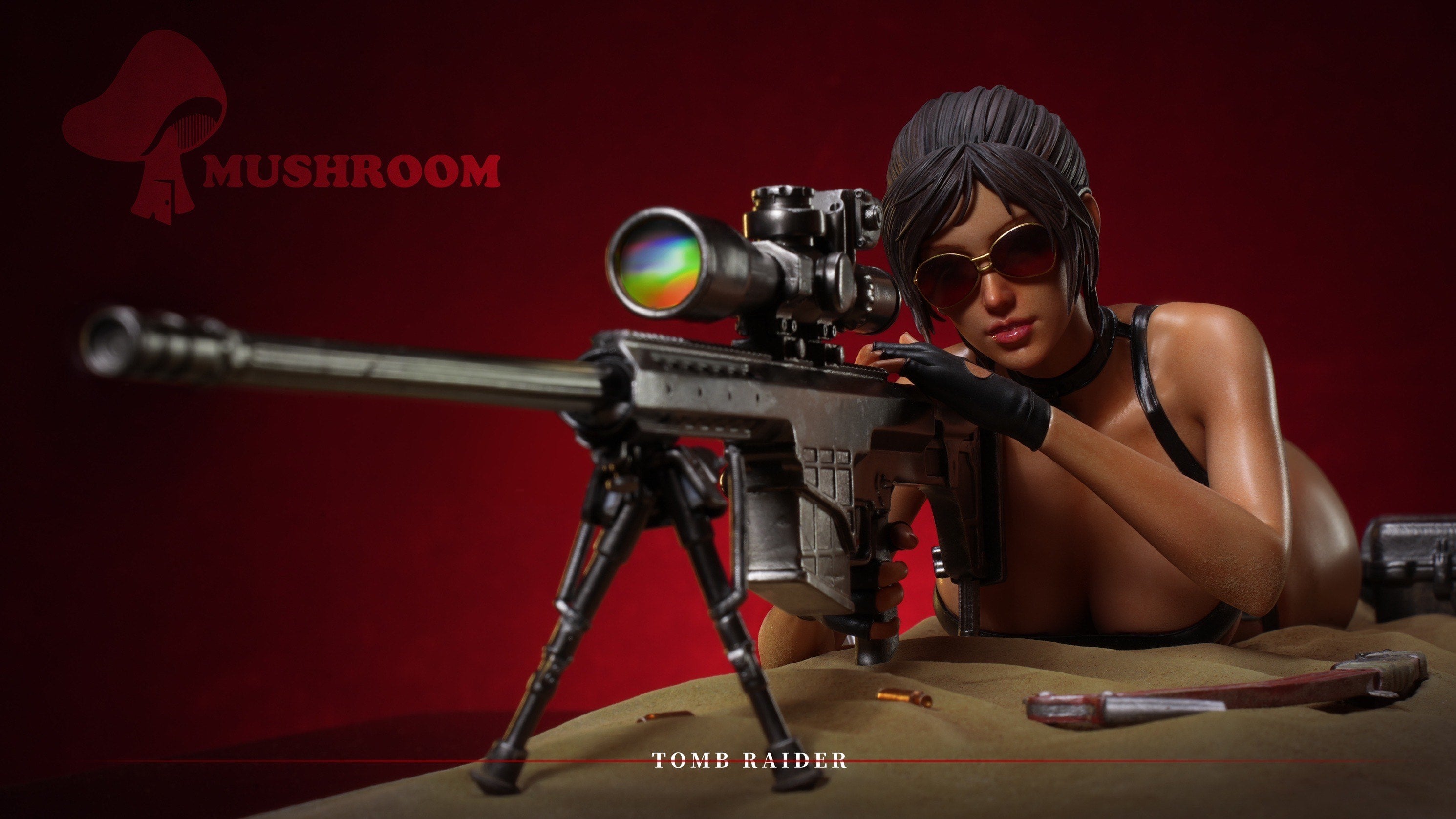 Tomb Raider Lara Croft Action Figure - Collectible Mushroom Studio Statue for Fans | Perfect for Display, Gaming Room Decor, and Gift for Tomb Raider Enthusiasts