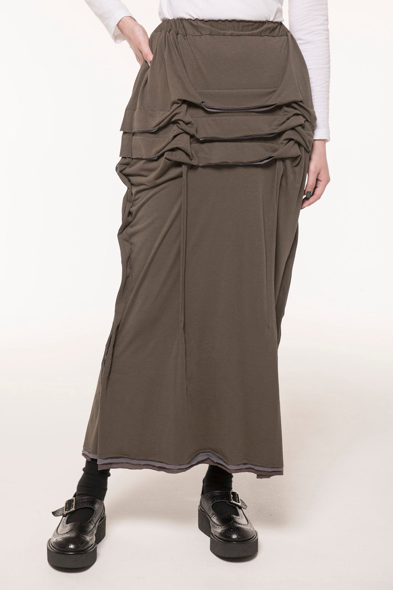 High Gauge Jersey Combo Tuck Skirt for Women - Stretchy Comfort Fit A-Line Mini Skirt - Perfect for Casual Wear, Office Outfits & Date Nights
