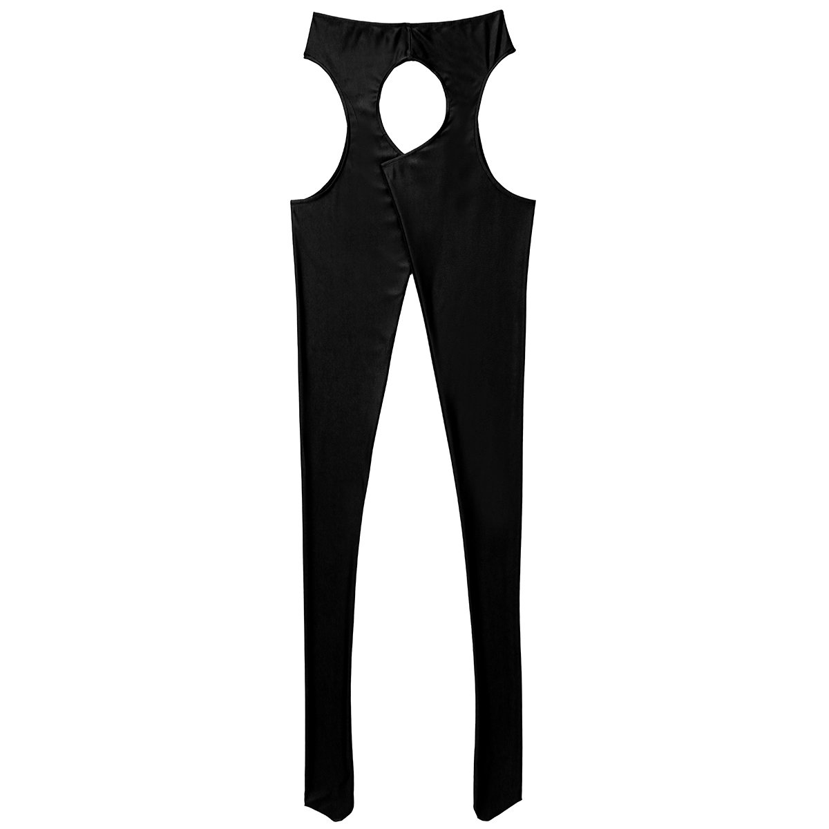 iEFiEL Women's Open Crotch Sheer Thigh High Stockings with Garter Belt - Stretchy Bodystockings for Lingerie, Role Play & Sensual Outfits