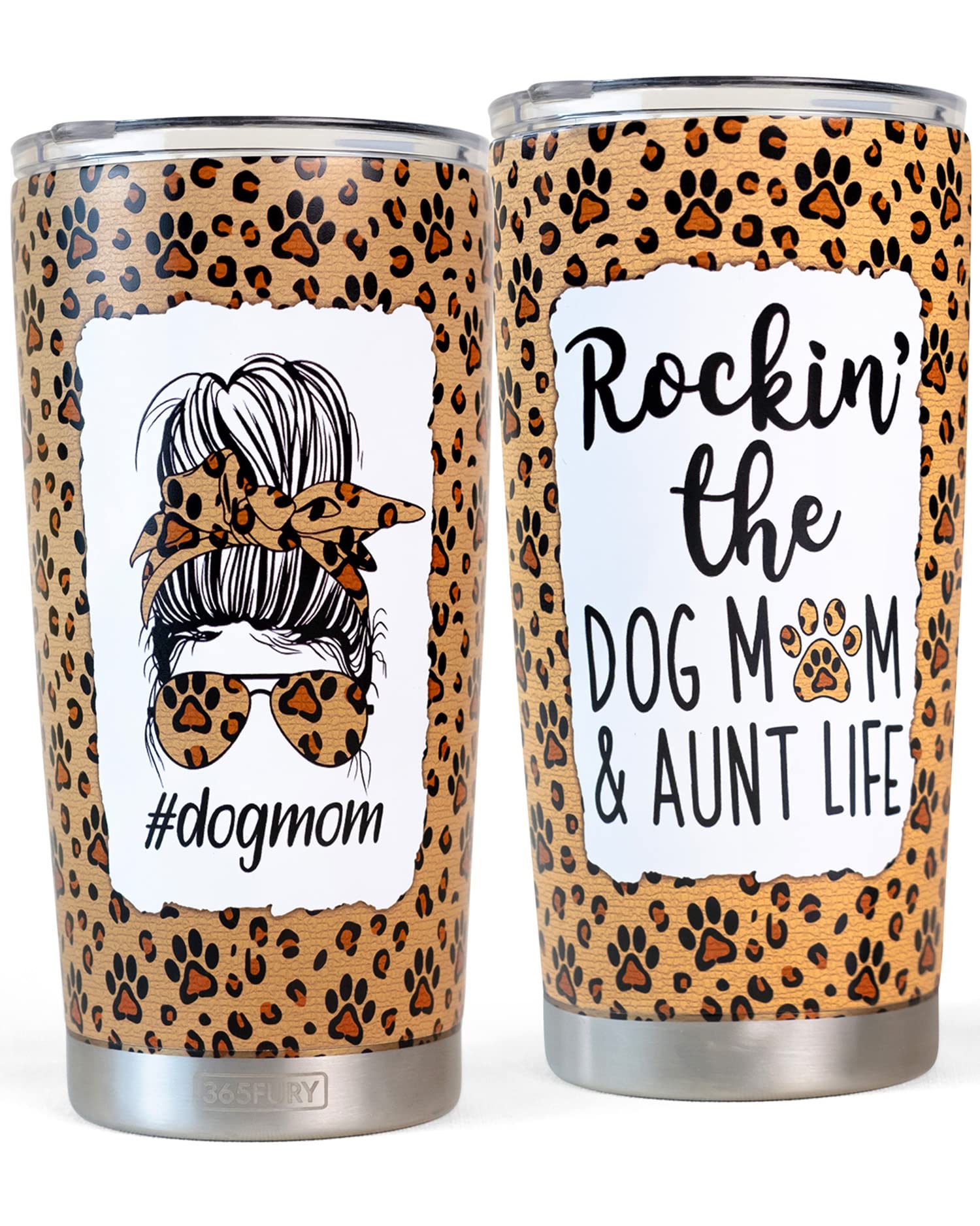 **20oz Insulated Travel Coffee Mug with Lid & Straw - Perfect Gift for Aunt, Dog Mom, or Pet Lover - Birthday, Mother's Day, Niece/Nephew Gift Idea - Great for Commuting, Work, or Outdoor Adventures**