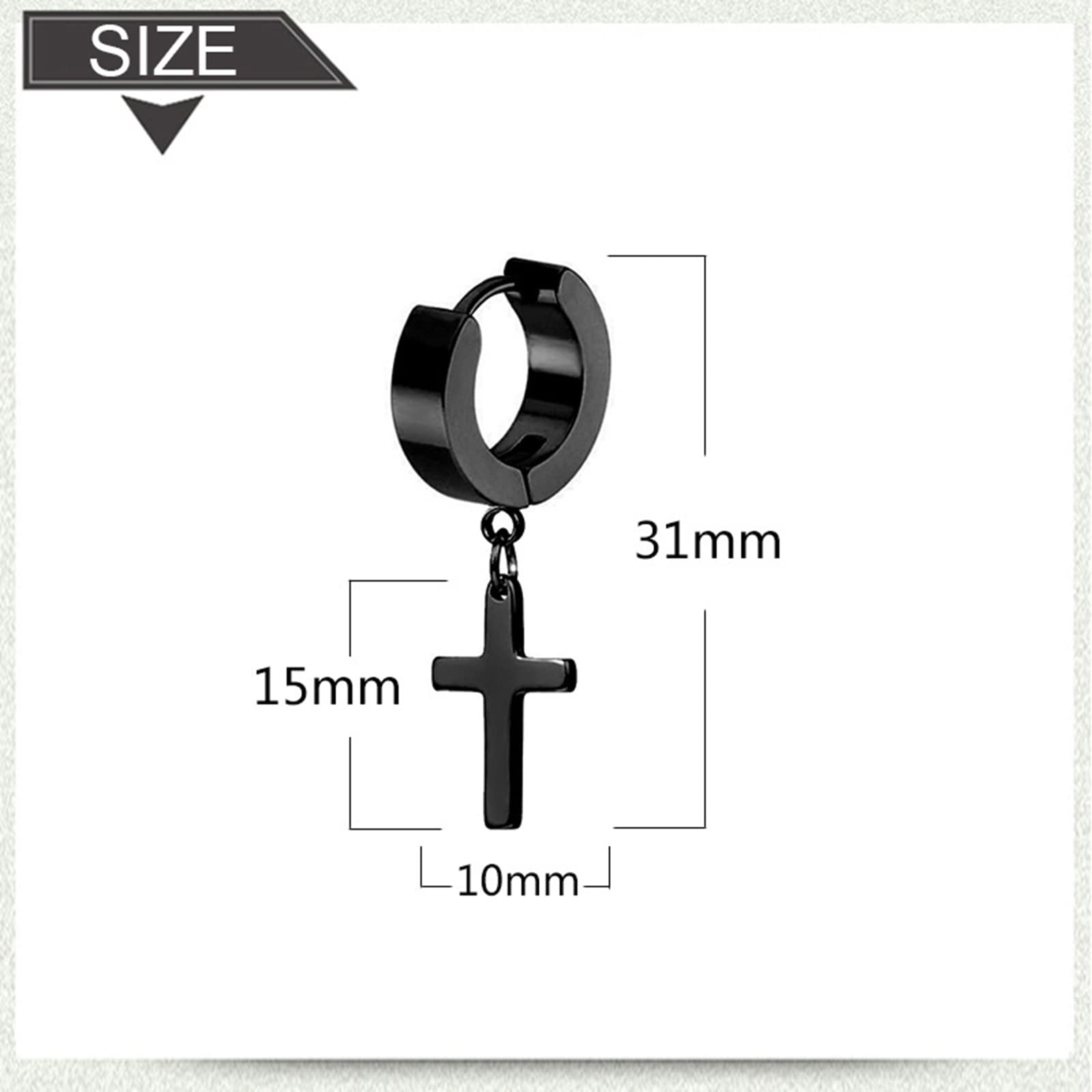 6 Pairs Black Stud Earrings for Men & Women - Stainless Steel Hoop Earrings Set - Durable & Hypoallergenic Jewelry for Daily Wear, Parties & Gifts