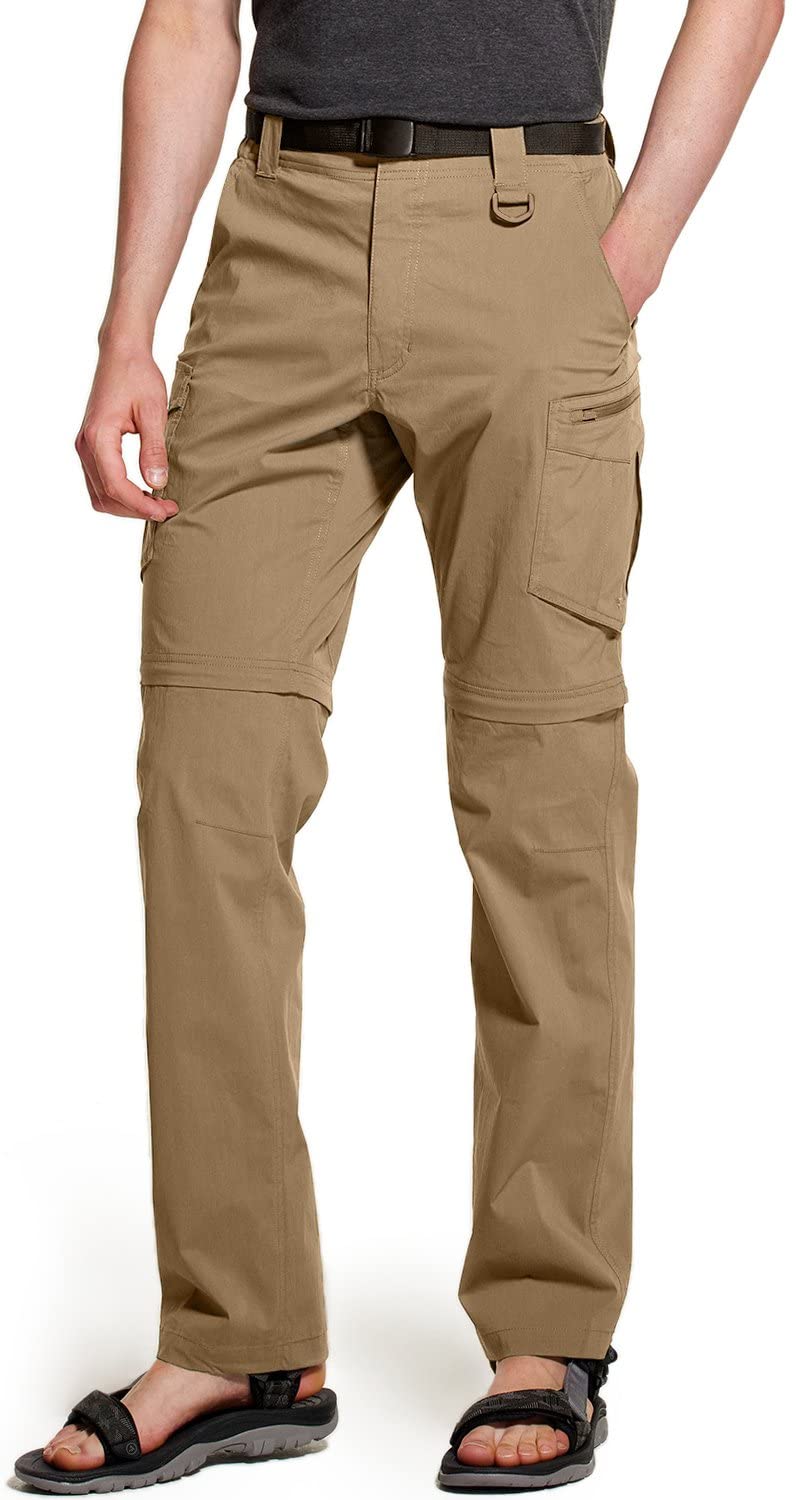 Men's Convertible Cargo Pants - Water Resistant Hiking Pants with Zip-Off Legs | Lightweight Stretch UPF 50+ Outdoor Work Pants for Camping, Travel & Adventure