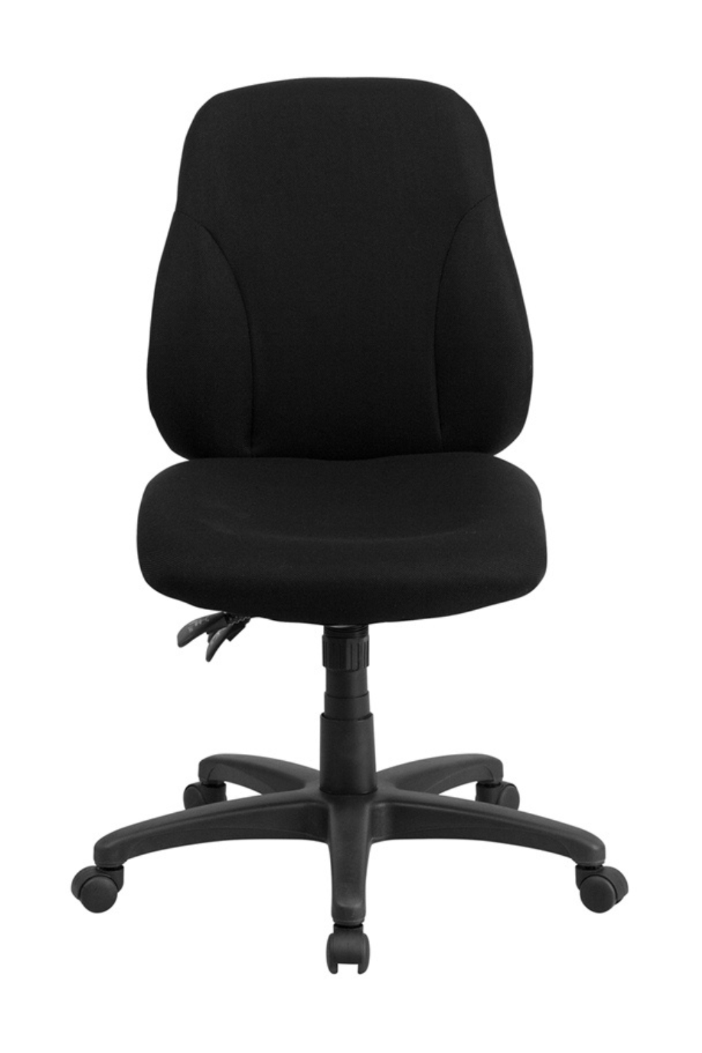 FLASH Wade Mid Back Black Fabric Ergonomic Office Chair with Swivel & Adjustable Height - Perfect for Home Office, Gaming, and Workspace Comfort