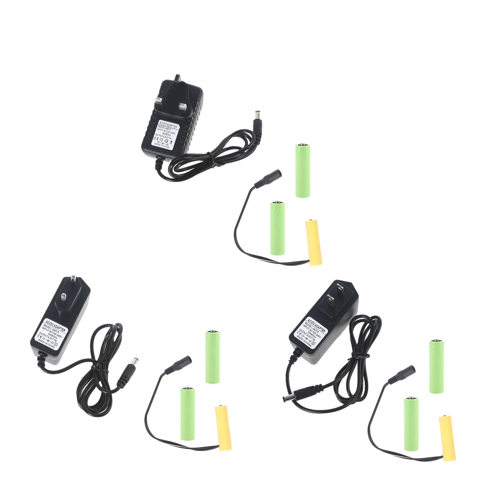Necvior 4.5V LR6 Battery Eliminator Cable - Replaces 3Pcs 1.5V AA Batteries for LED Lights, Toys & Doorbells | AC Power Adapter Kit for Continuous Use in Home Electronics