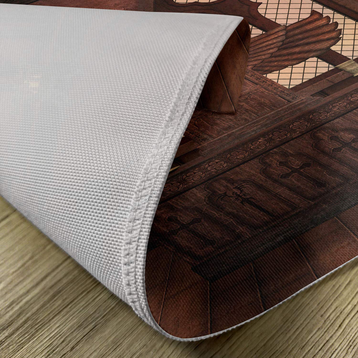 Ambesonne Gothic Place Mats Set of 4 - Medieval Altar Design Washable Fabric Placemats for Dining Table, Kitchen Decor - Perfect for Halloween, Gothic Themed Parties & Boho Home Decor (Brown)